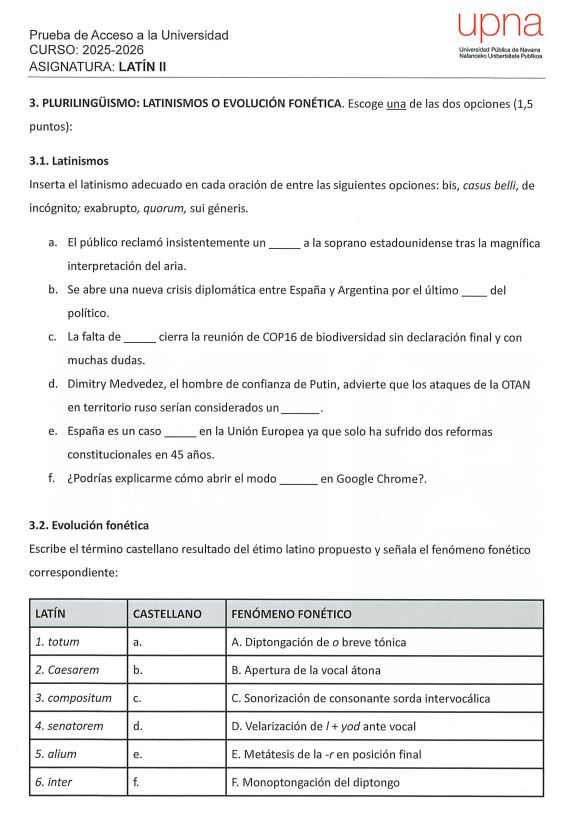 Examen Latín II cara 3