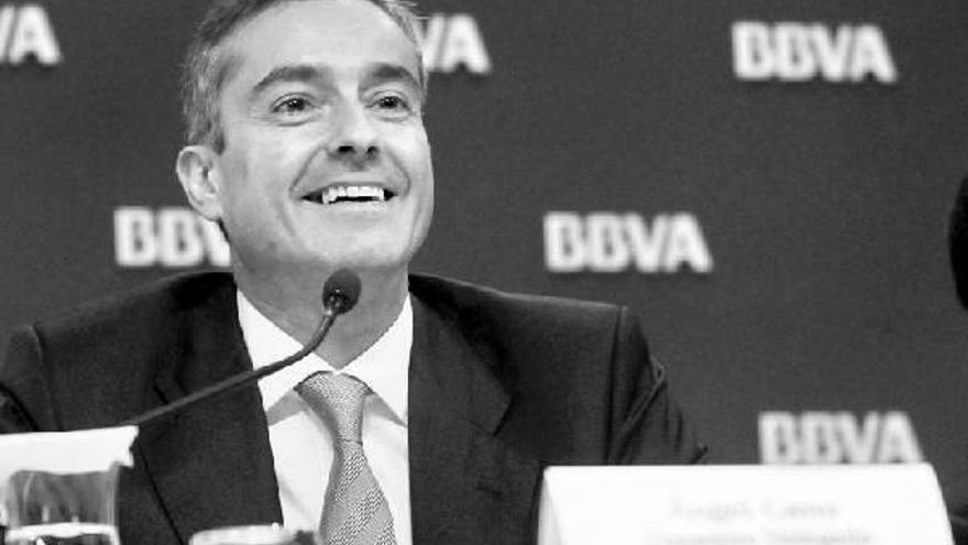 Ángel Cano, consejero delegado de BBVA, durante la rueda de prensa ofrecida ayer.