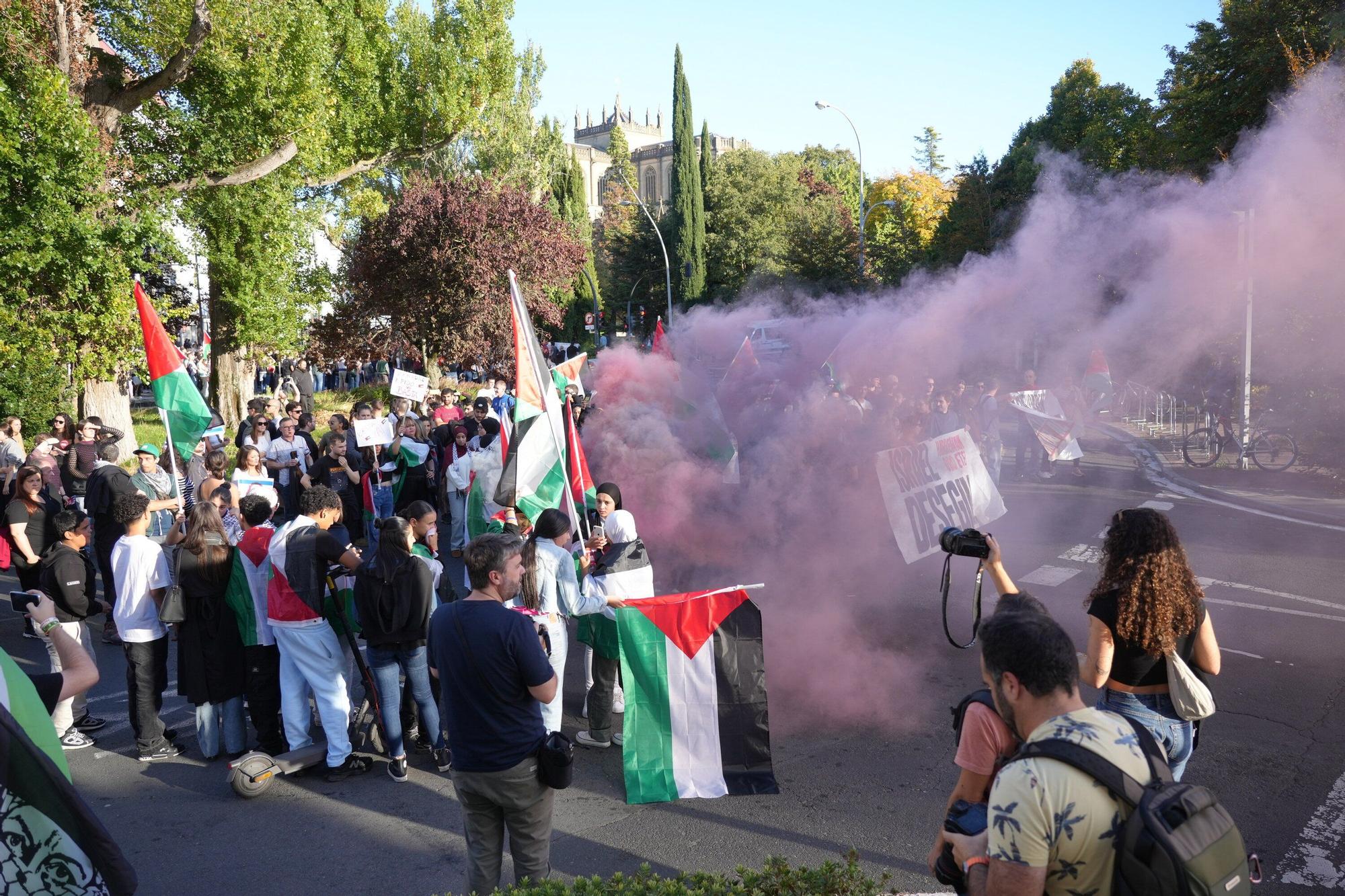 Manifestación en favor del pueblo de Gaza en Vitoria