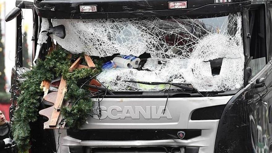 Imagen del camión en Berlín esta misma mañana