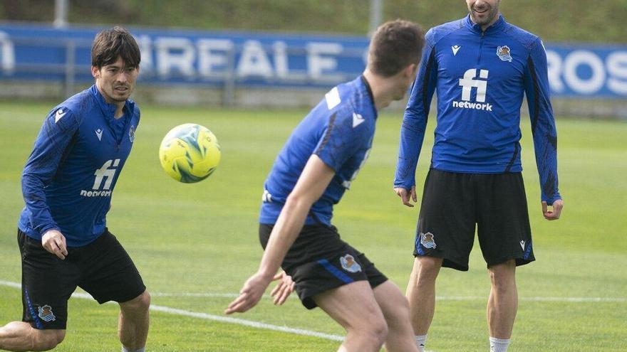 Un lance del entrenamiento del pasado miércoles en Zubieta.