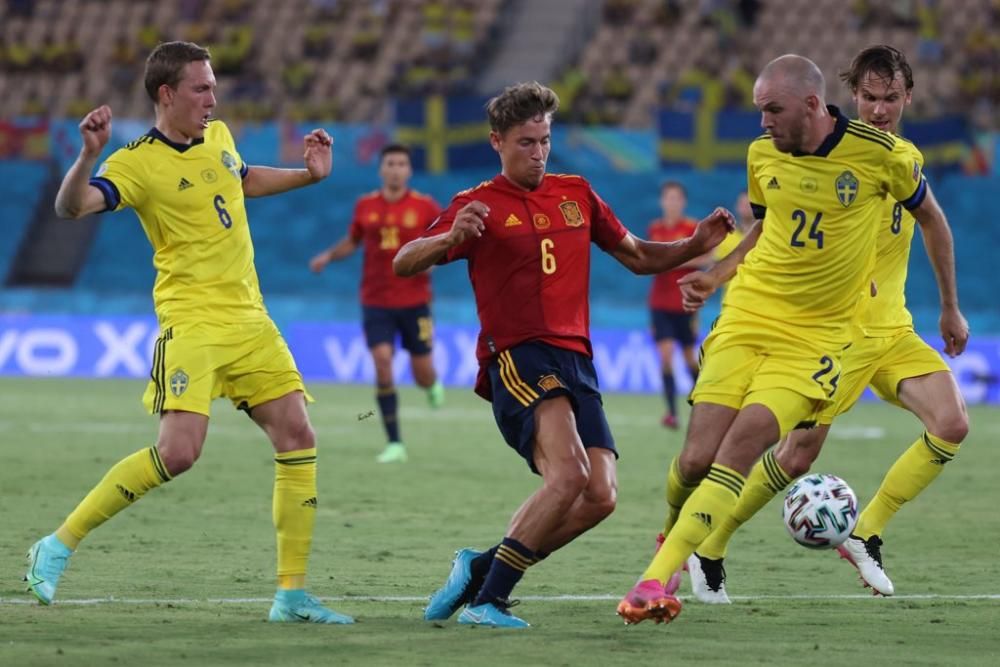 Imágenes del partido España-Suecia de la Eurocopa.