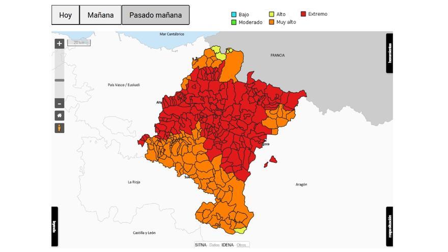 El Gobierno de Navarra recomienda extremar la precaución los próximos días ante el alto riesgo de incendio forestal