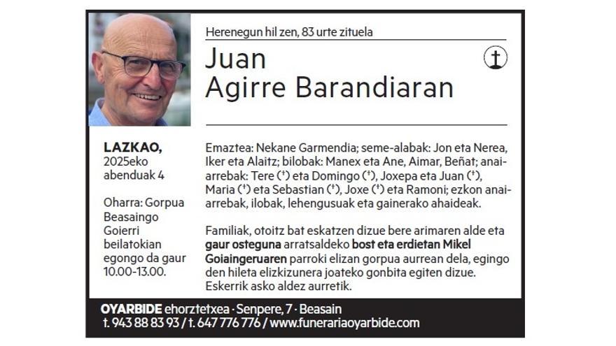 JUAN AGIRRE BARANDIARAN