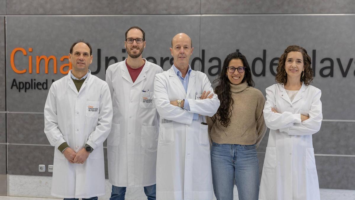 Diego Alignani, Patxi San Martín, Felipe Prósper, Núria Planell y Teresa Ezponda, del Cima Universidad de Navarra