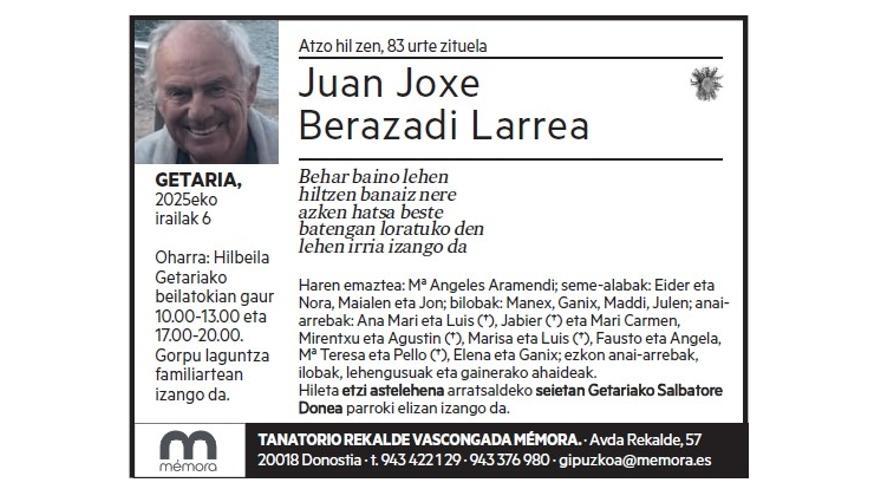 JUAN JOXE BERAZADI LARREA