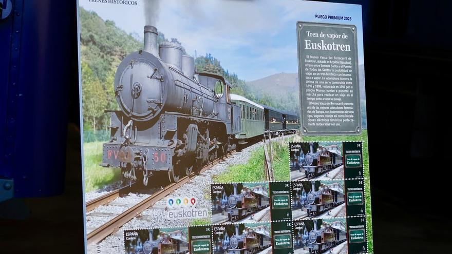 El tren de vapor de Azpeitia y el oficio de fogonero protagonizan los nuevos sellos de Correos