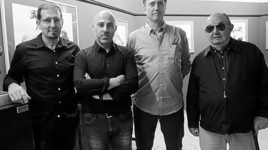 Los artistas Joan Coderch, Javier Malavia, Eduardo Huesa y José Miguel Taberna.