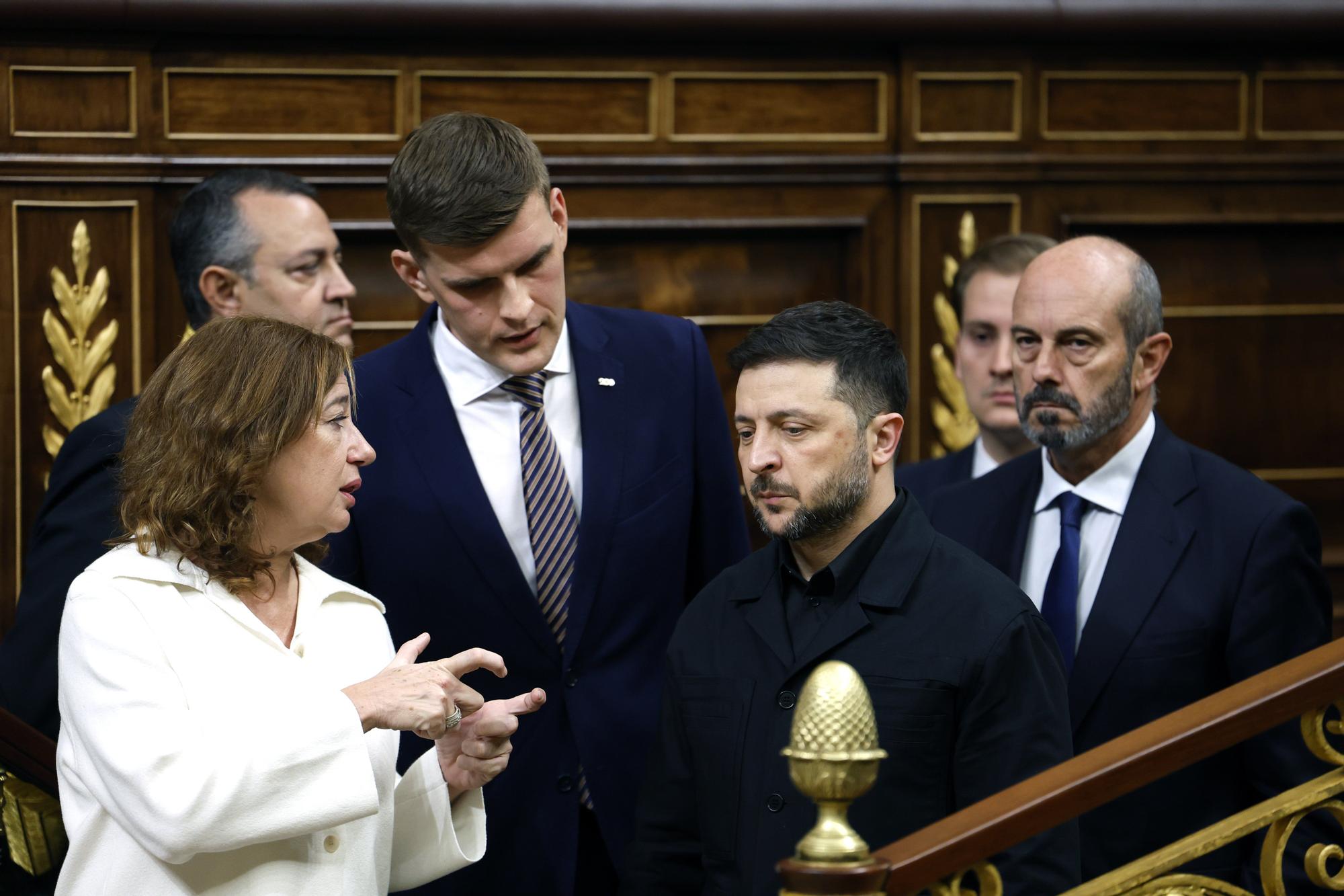 En imágenes: Zelenski inicia en el Congreso su tercera visita oficial a España y se reúne con Armengol y Rollán