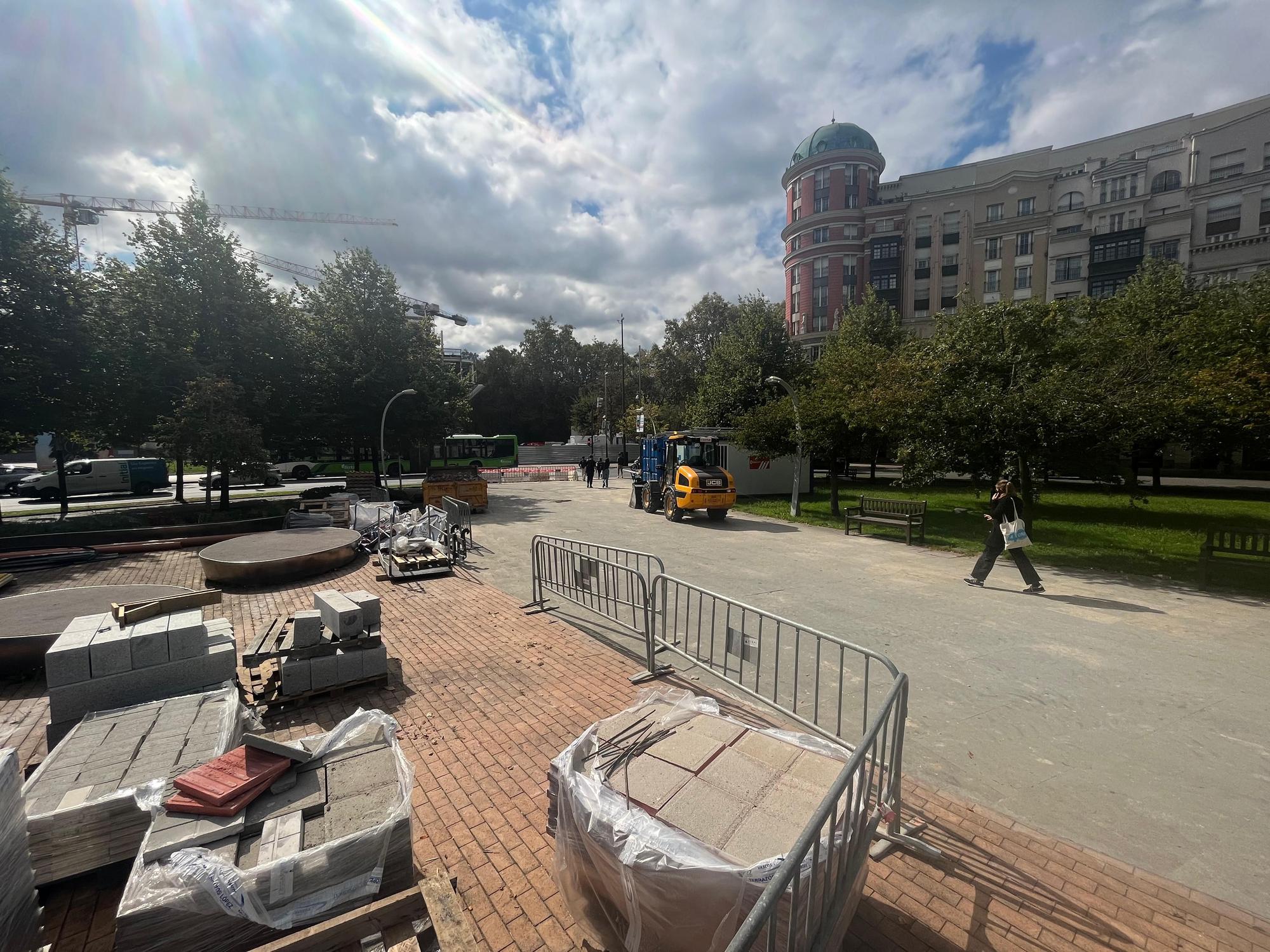 Obras en la Plaza Euskadi de Bilbao