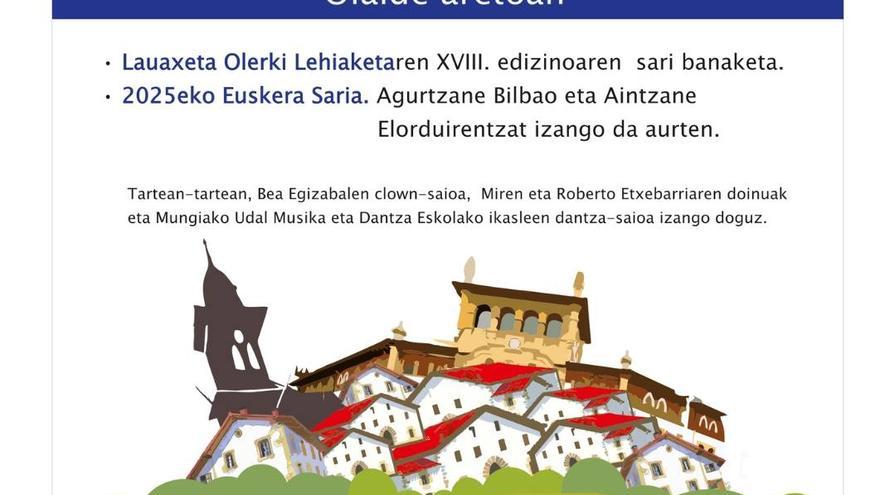 Mungia festeja el Día del Euskera con premios literarios, música y danza