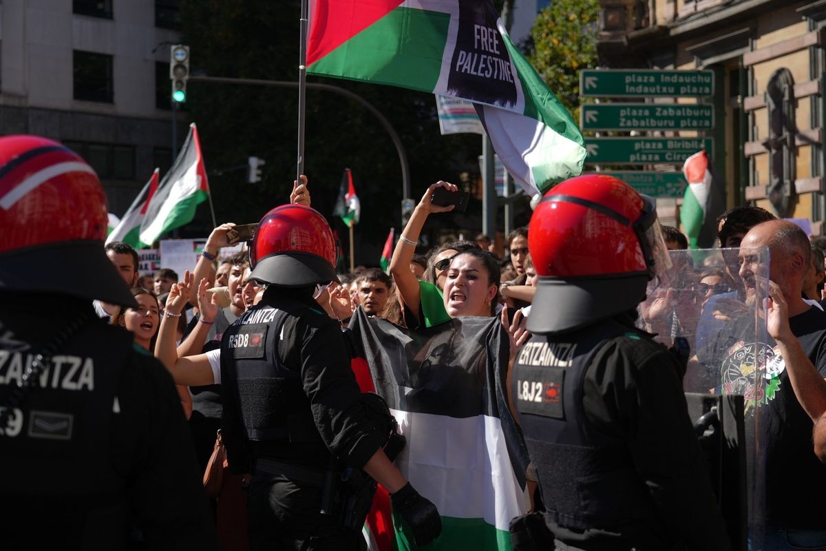 Manifestación en Bilbao en apoyo al pueblo palestino y a la flotilla