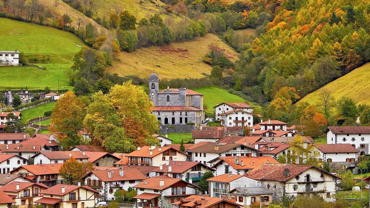 Vista de la localidad navarra de Leitza.