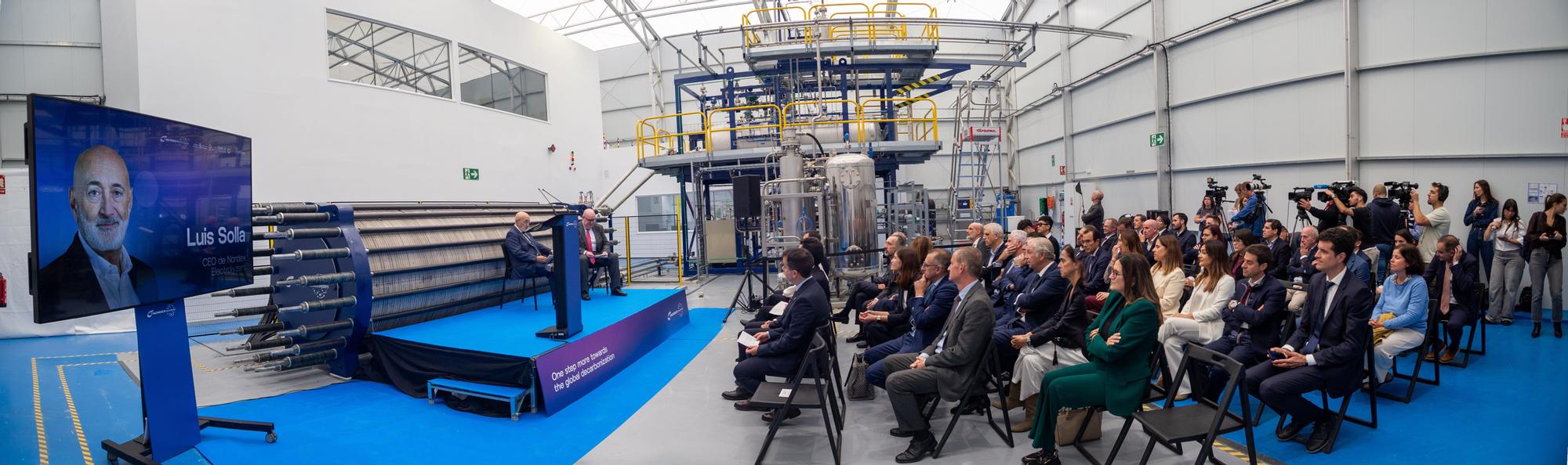 Acto de presentación del Electrolyzer NX2500, el nuevo electrolizador de la empresa Nordex en Lumbier