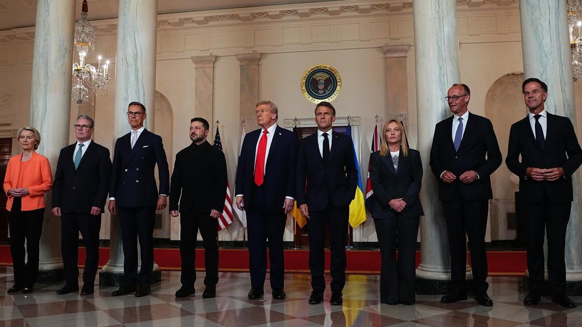 Trump, con líderes europeos en la Casa Blanca.