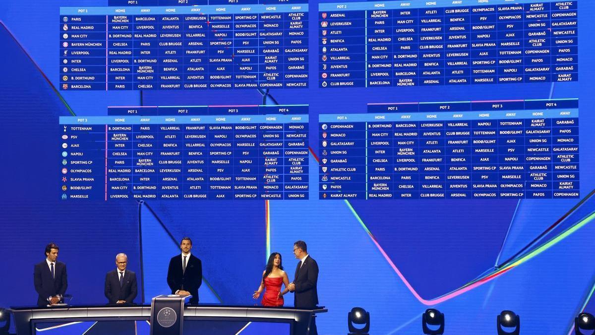 Un momento del sorteo, ayer en Mónaco.