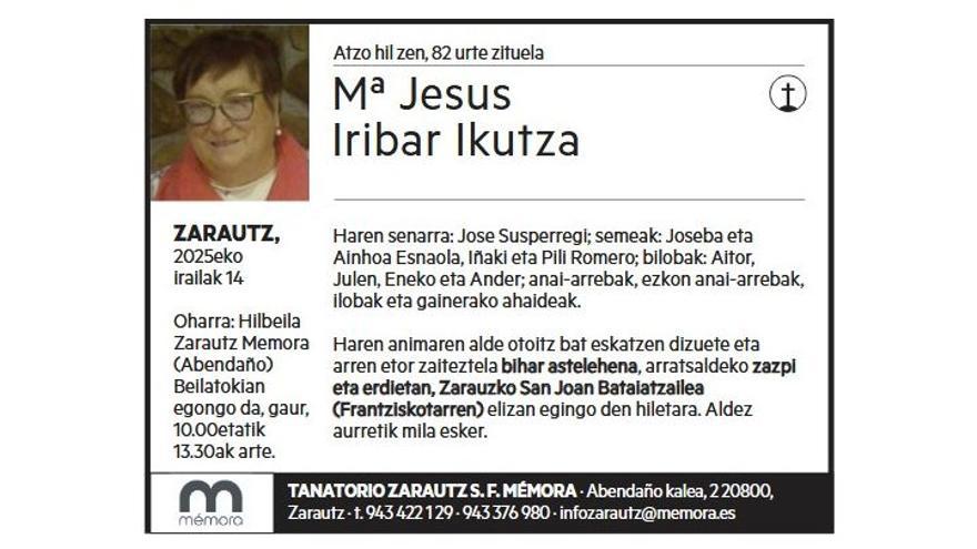 Mª JESUS IRIBAR IKUTZA
