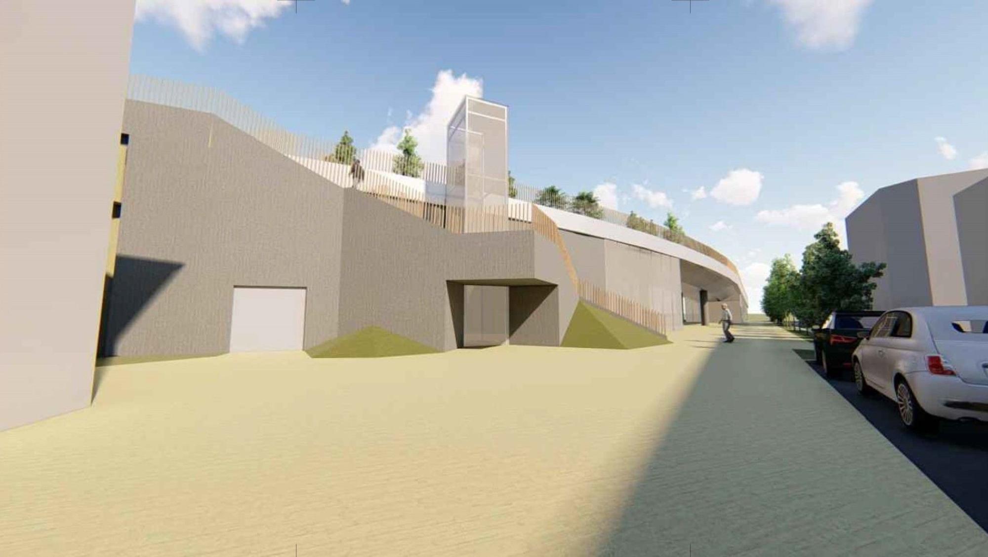 Infografía de la pasarela que se va a construir entre la calle Andrarriaga y la avenida Elizatxo.