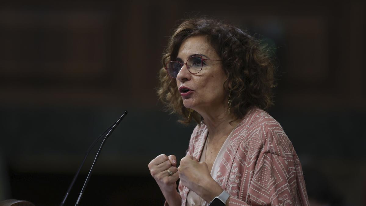 Maria Jesús Montero, durante la sesión en el Congreso.