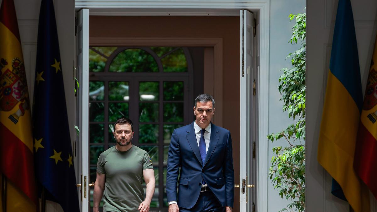 Zelenski junto a Pedro Sánchez, en su anterior visita a España.