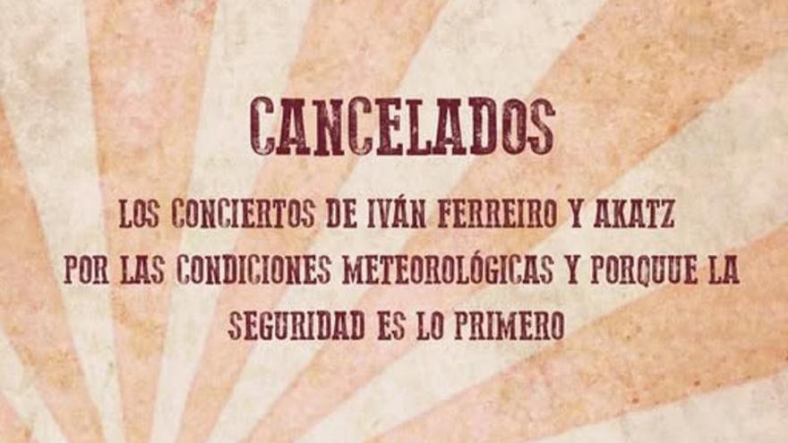La lluvia obligó a la suspensión de los conciertos de Iván Ferreiro y Akatz en el DalecandELA Fest