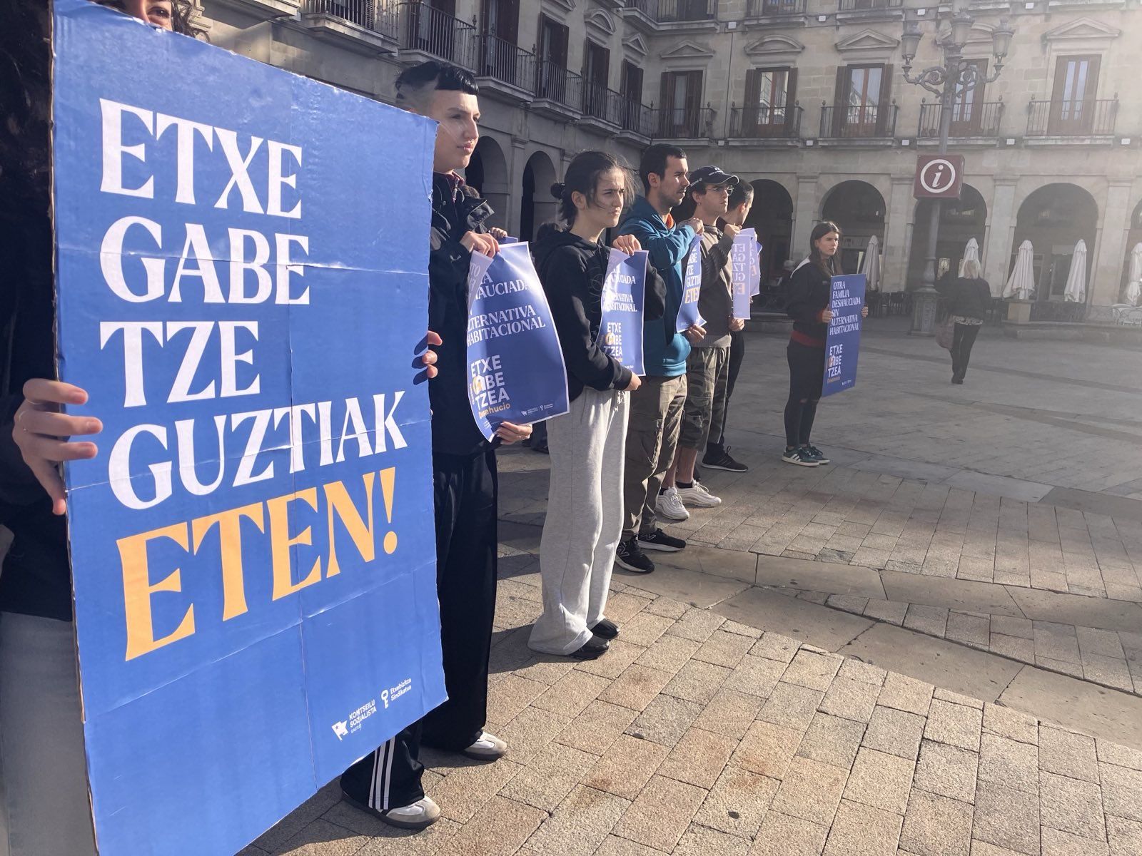 Concentración del Sindicato Socialista de Vivienda celebrada esta mañana.