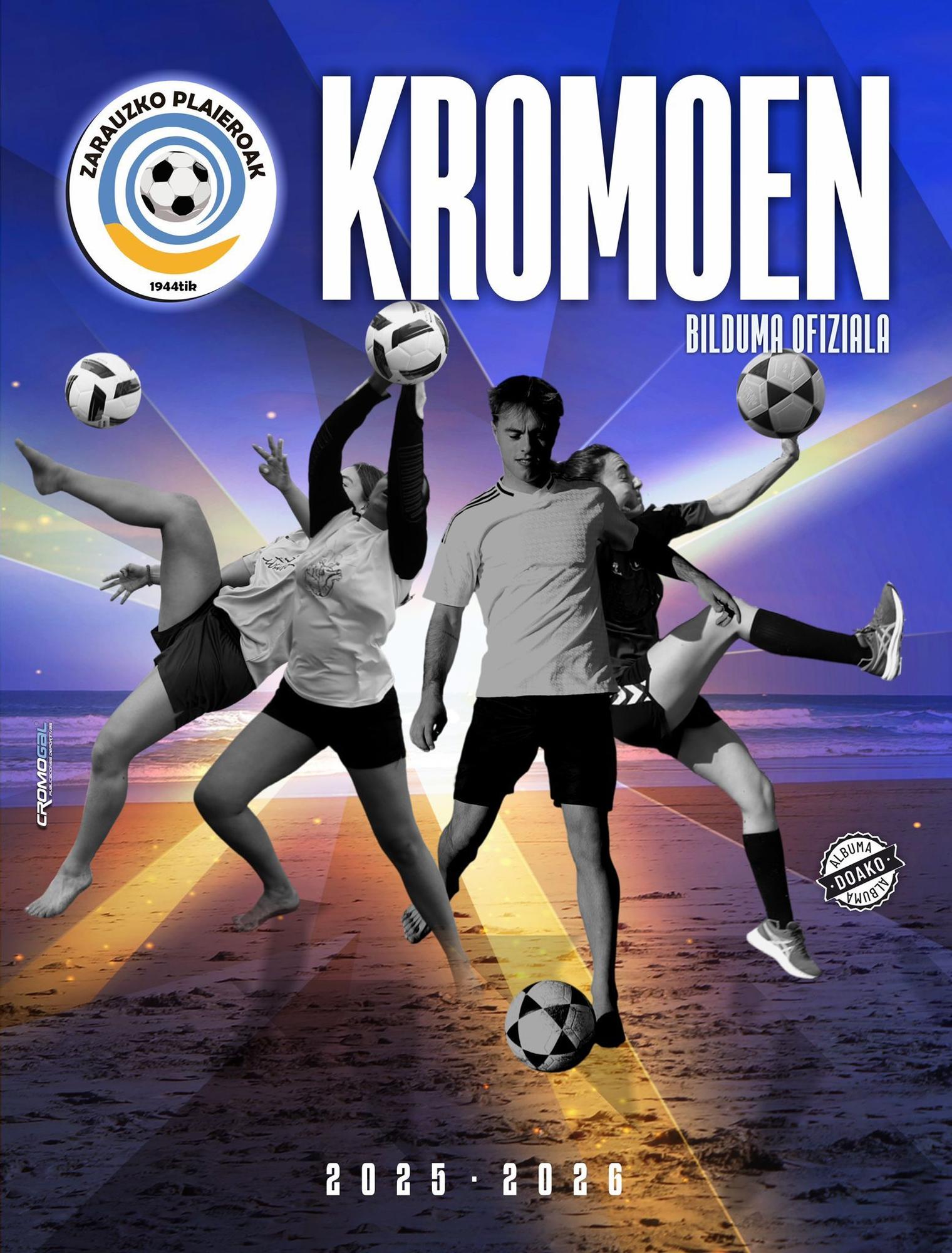 Portada del álbum de cromos de los playeros de Zarautz.