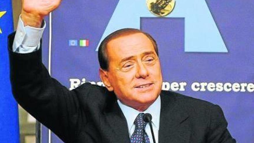 Silvio Berlusconi, durante una rueda de prensa.