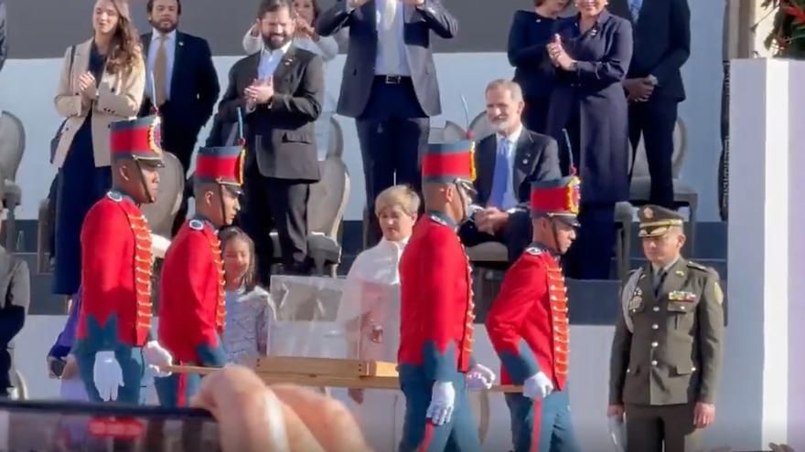 Feo del rey de España en la investidura del presidente de Colombia