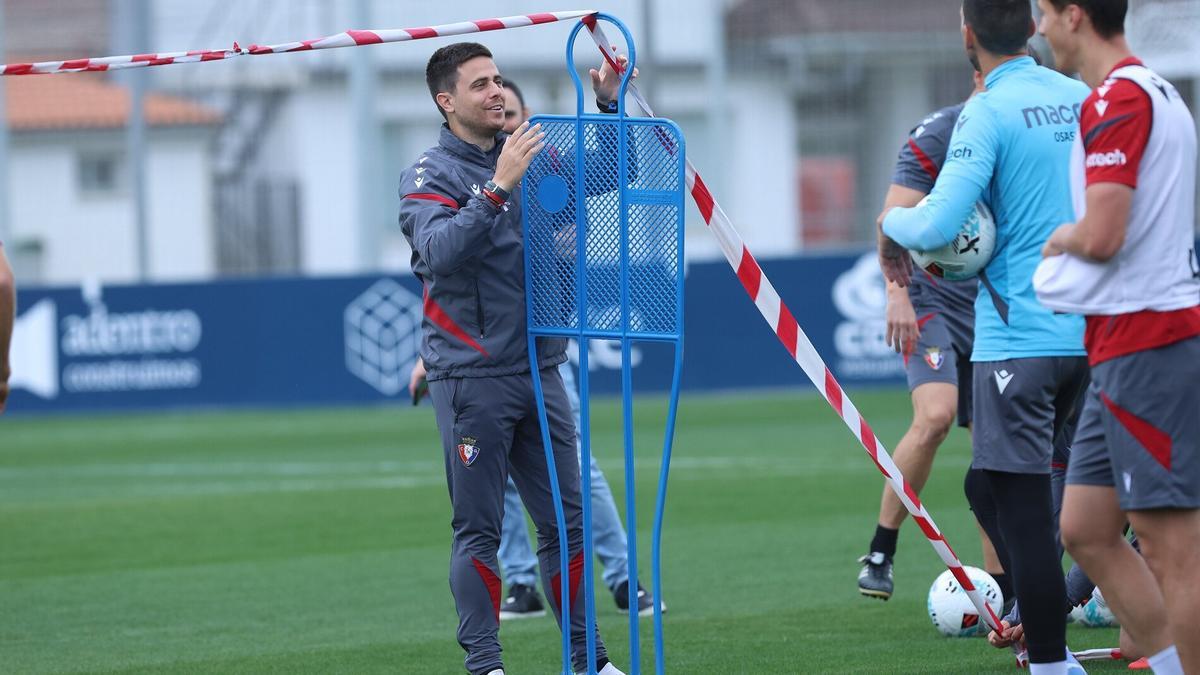 Lisci, en un entrenamiento en Tajonar.