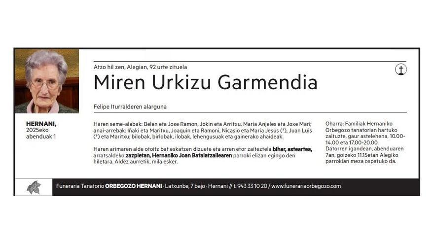 Miren Urkizu Garmendia