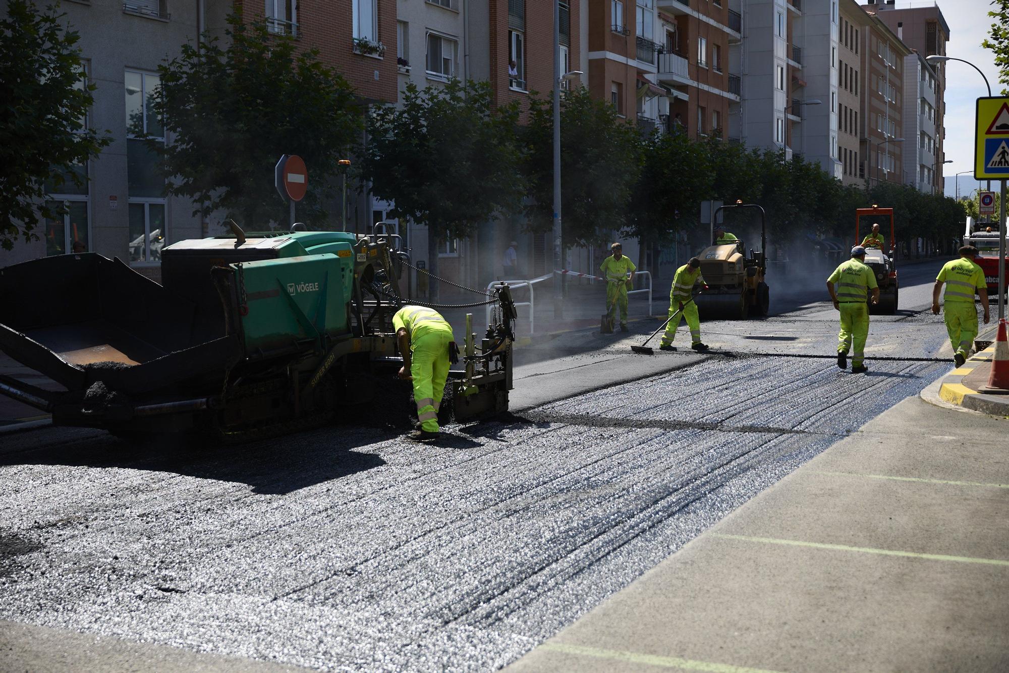Fotos de las obras en Pamplona, que no descansa ni en verano