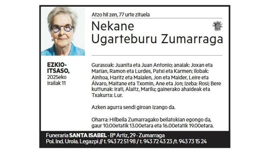 NEKANE UGARTEBURU ZUMARRAGA