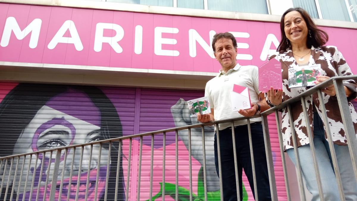 El alcalde de Basauri, Asier Iragorri, y la concejala de Igualdad, Isabel Cadaval, en la presentación de la nueva programación