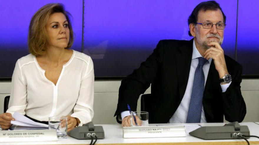 Mariano Rajoy y María Dolores de Cospedal, ayer durante el Comité Ejecutivo del PP.
