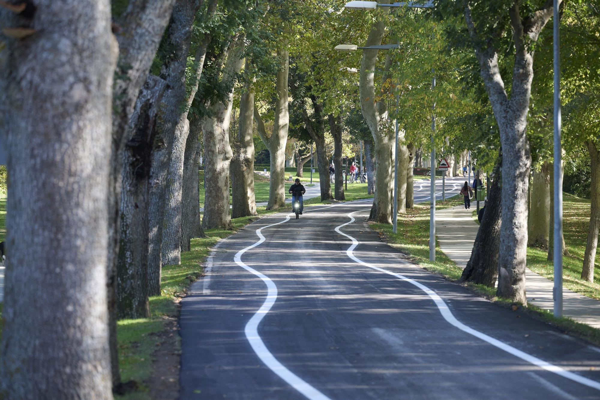 Fotos de las líneas serpenteantes de la carretera de la Universidad de Navarra