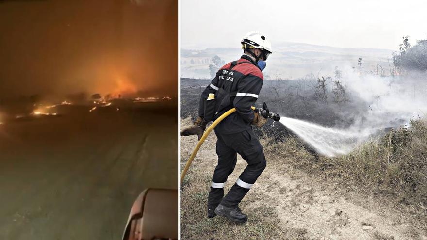 El incendio de un pinar en Carcastillo obliga a desplegar un amplio dispositivo