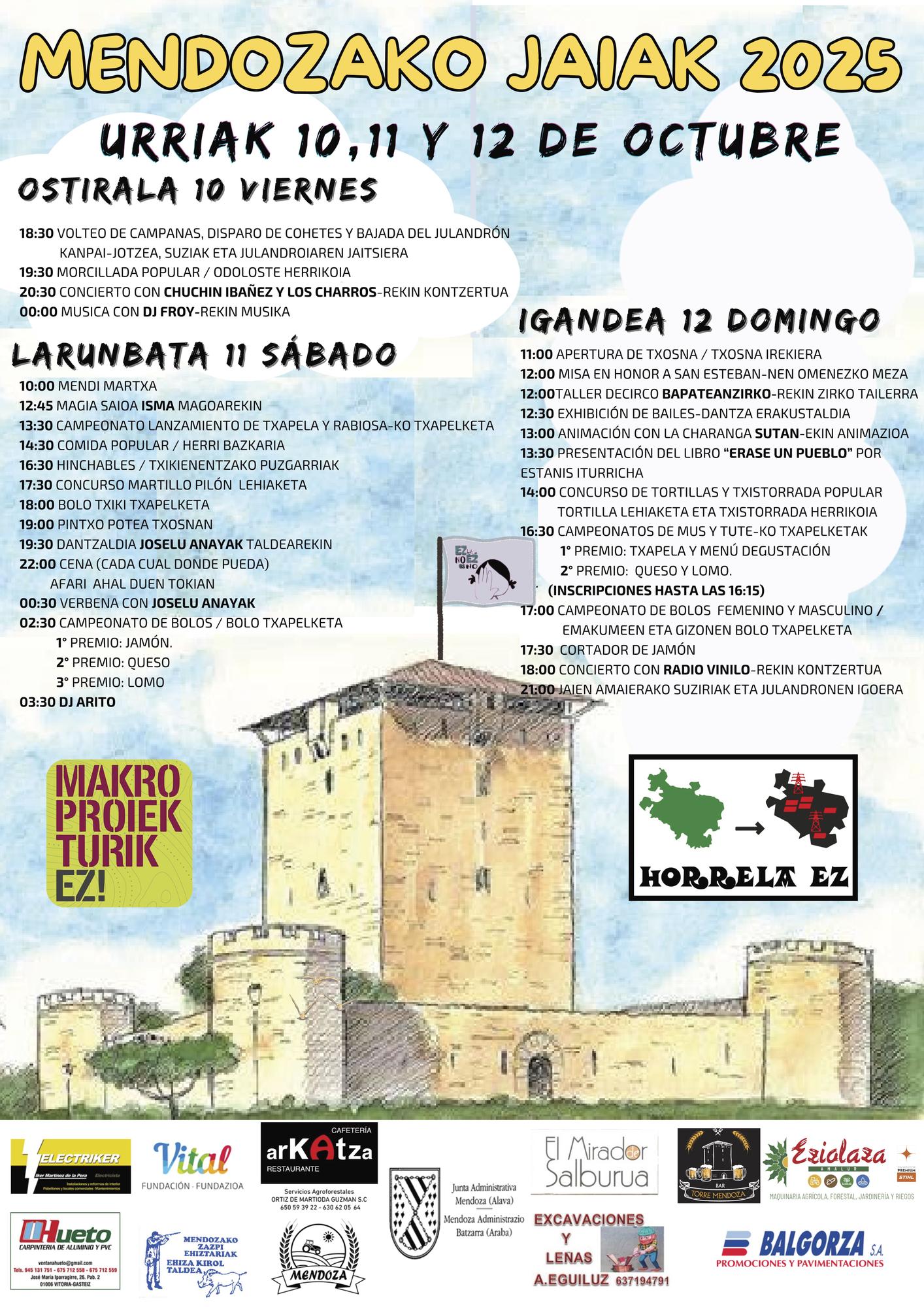 El concejo de Mendoza celebra sus fiestas del 10 al 12 de octubre