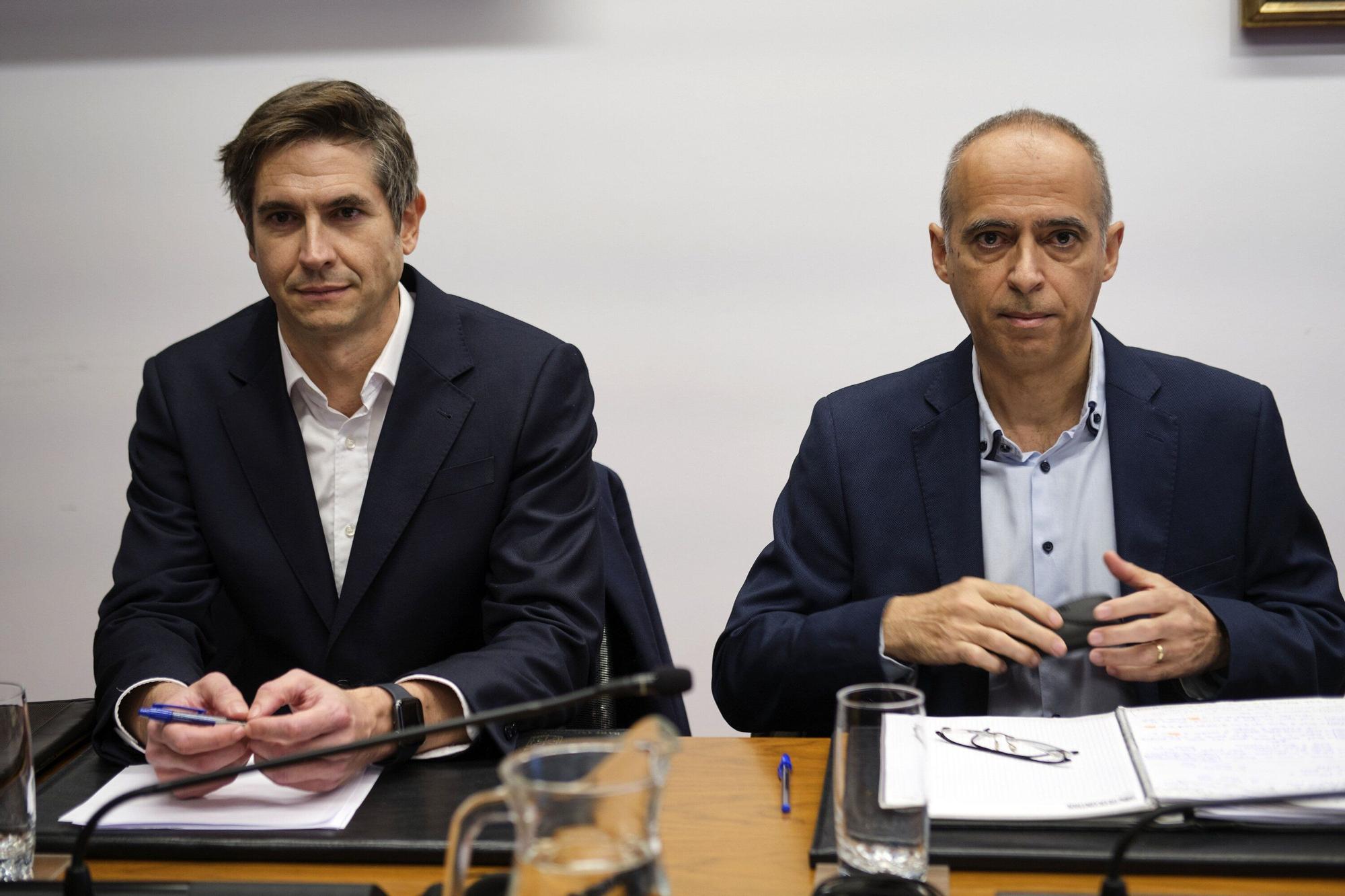 Los redactores del proyecto de los túneles de Belate, en la comisión de investigación