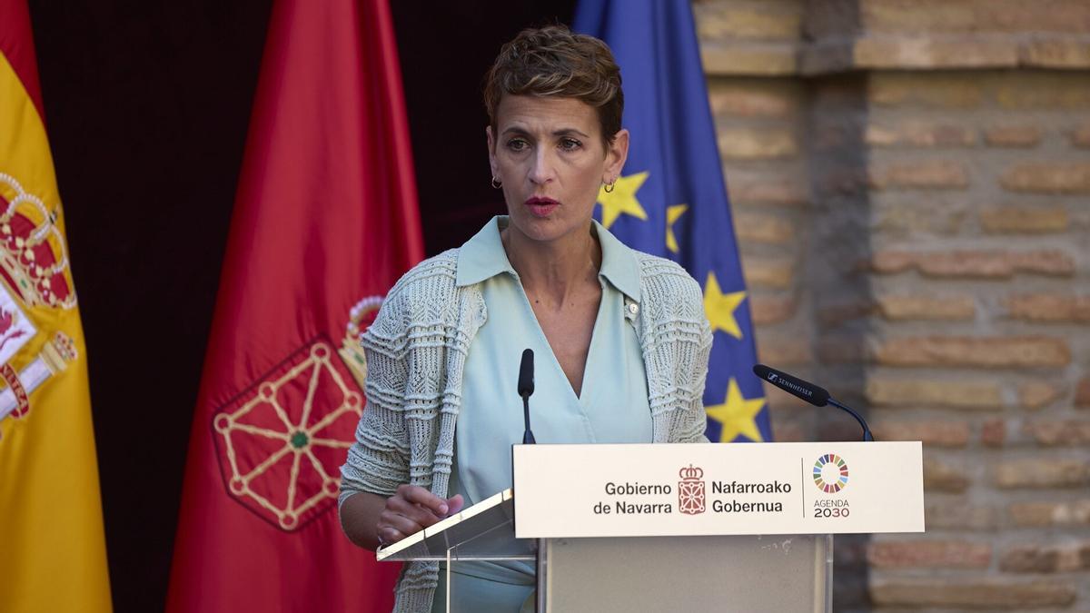 María Chivite, en un acto en Tudela esta misma semana.