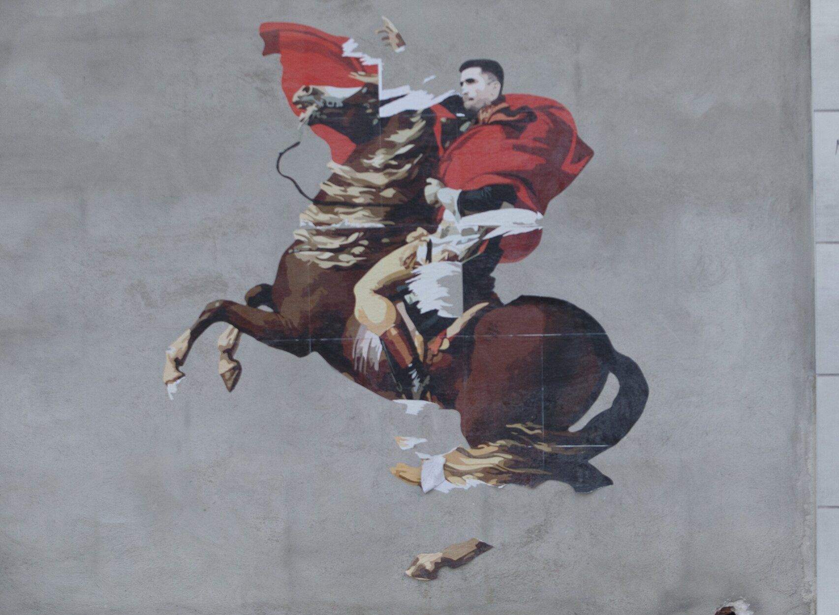 El mural de Areso, que ha sido tratado de arrancar.