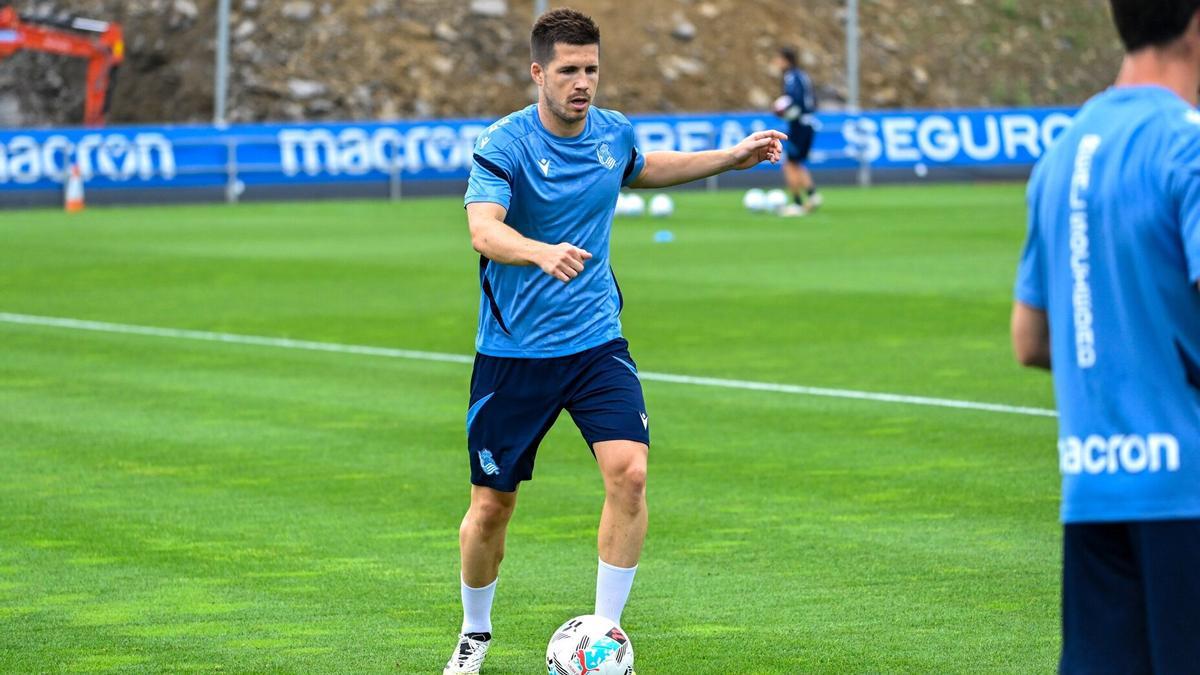 Zubeldia, durante un entrenamiento en Zubieta.