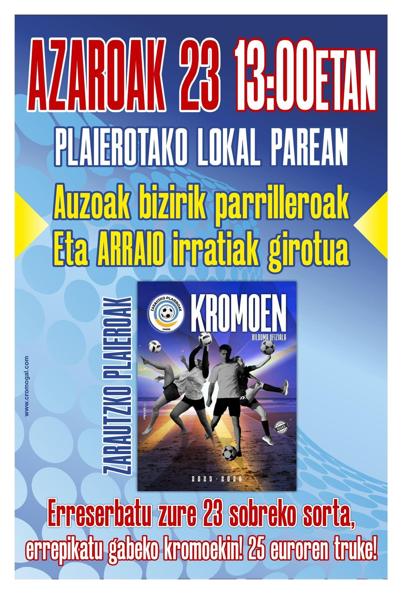 Cartel de promoción del álbum de los playeros de Zarautz.