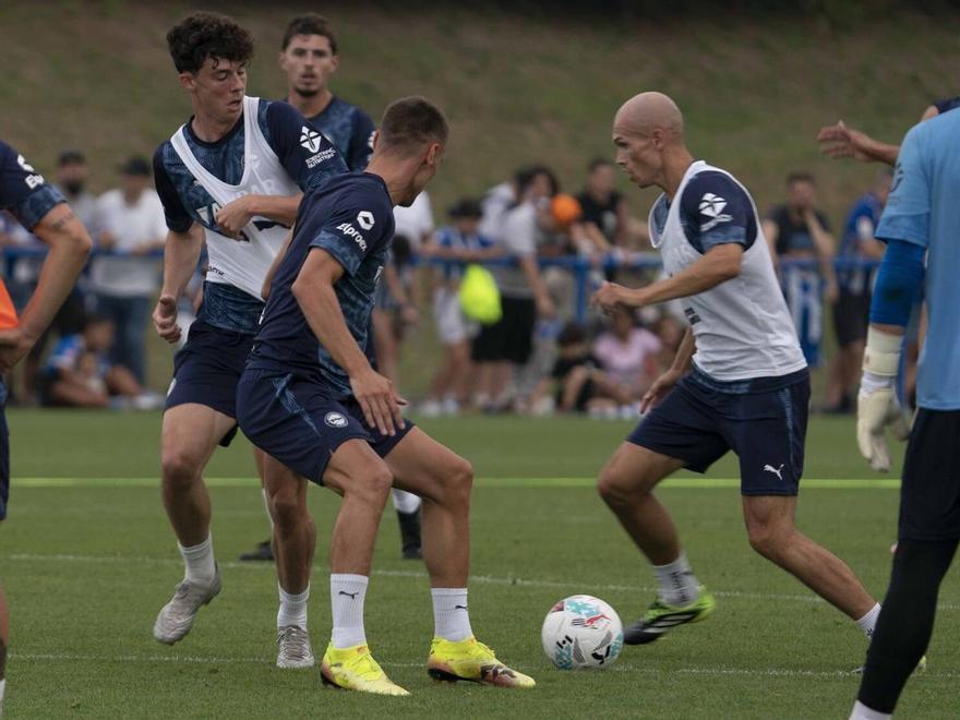 Jon Guridi en una acción del entrenamiento.