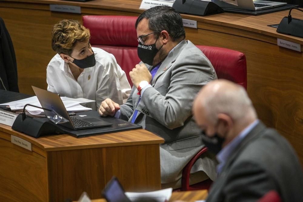 Imágenes del Parlamento de Navarra del pleno de este jueves 25 de marzo