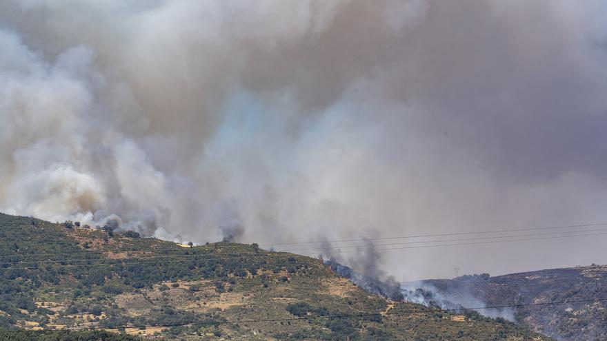 Extremadura tiene seis incendios activos y preocupa el del Pallares, con 2.500 hectáreas afectadas