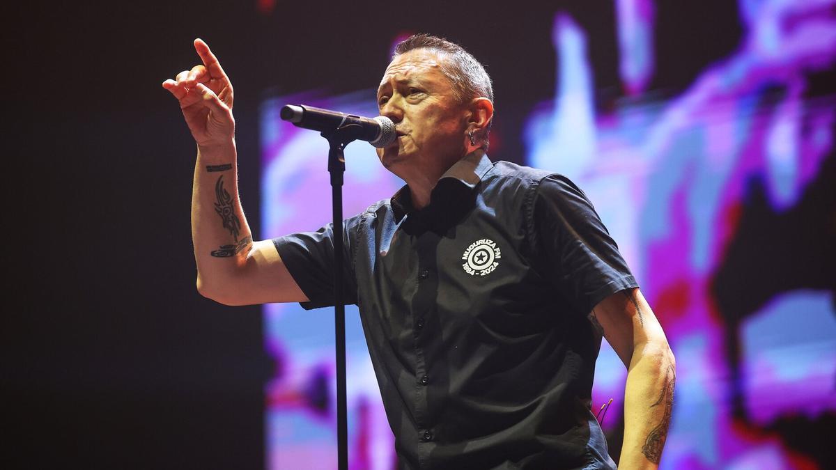 Fermin Muguruza, en el concierto que ofreció en octubre en el Navarra Arena.