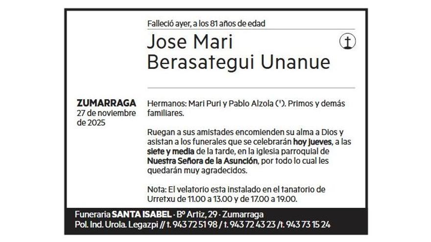 JOSE MARI BERASATEGUI UNANUE