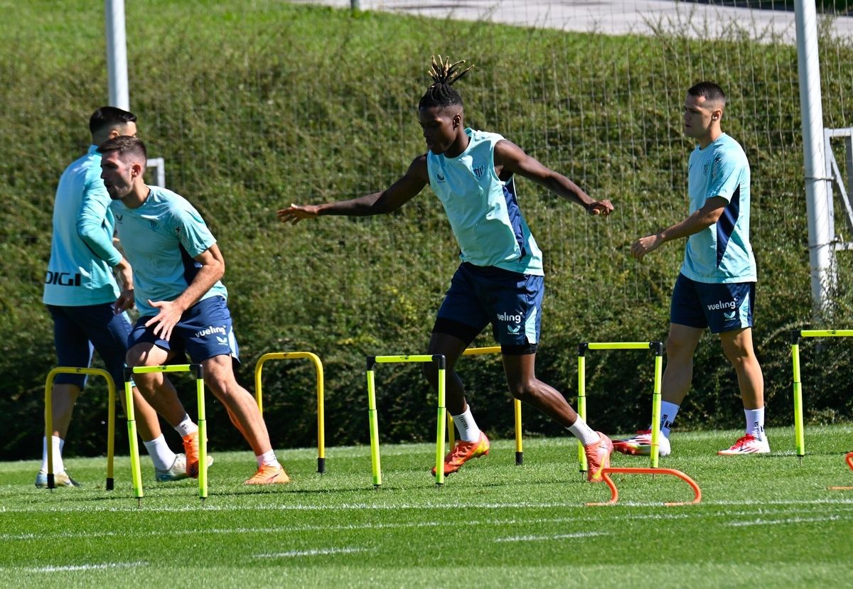 Entrenamiento del Athletic tras el partido ante el Borussia