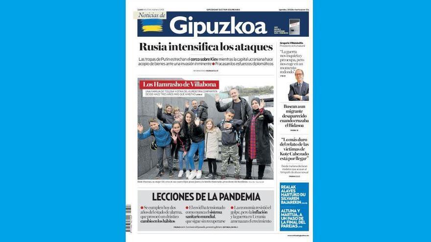 Portada de la edición impresa de este domingo